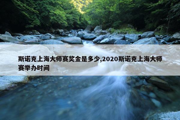 斯诺克上海大师赛奖金是多少,2020斯诺克上海大师赛举办时间
